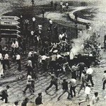 The street fights in 1960 at Genoa.